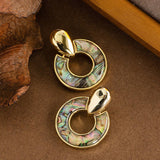 INLAID NATURAL ABALONE HOOP EARRINGS_CWMM4339