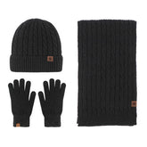NEW KNITTED HAT SCARF AND GLOVES THREE PIECE SET_CWMM2777