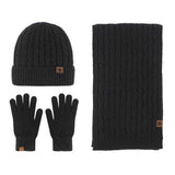 NEW KNITTED HAT SCARF AND GLOVES THREE PIECE SET_CWMM2777