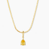 STAINLESS STEEL COLORED DROP ZIRCON NECKLACE_CWMM3921