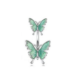 GLITTER BUTTERFLY BELLY RING RESIN BODY PIERCING_CWMM9306