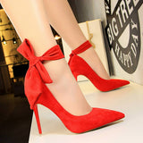 SUEDE SHALLOW POINTED TOE STRAPPY HIGH HEELS_CWSHH0074