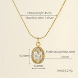 STAINLESS STEEL ZIRCON HEART PENDANT NECKLACE_CWAJE0682