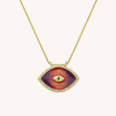 BOHEMIAN EVIL EYE COLORFUL OIL DROP NECKLACE_CWMM3926