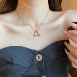 NEW LETTER PENDANT NICHE TEMPERAMENT NECKLACE_CWAJE2063