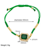 BOHEMIAN COLORED ZIRCON GEOMETRIC SQUARE BRACELET_CWAJE1041