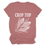 CORN LETTER PRINT TEE WOMEN S CASUAL T SHIRT_CWTTS1502