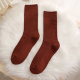 AUTUMN AND WINTER SOLID COLOR MID CALF SOCKS_CWMS0978