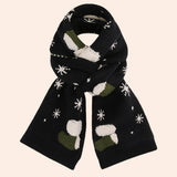 Red Knit Christmas Scarf - Faux Cashmere Reindeer_Cwasc0127