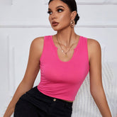 V-Neck, Slim, Short Knitted Sleeveless Vest