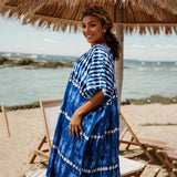 RAYON TIE DYE BEACH KIMONO BIKINI COVER UP_CWMM6155