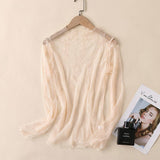 SEXY MESH BLOUSE LONG SLEEVE LACE TOP FOR WOMEN_CWTBLL3619