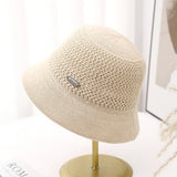 HOLLOW BREATHABLE CASUAL KNITTED BUCKET HAT_CWAB2842