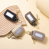 Womens Leather Key Pouch Double Zipper Bag_Cuab00385