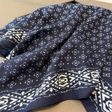 Geometric Herringbone Cotton Linen Square Scarf_Cwasc03433