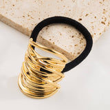 MINIMALIST METAL FLOWER LOW PONYTAIL HAIR TIE_CWAHA6170