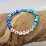 COLORFUL POLYMER CLAY LETTER BEADED BRACELET_CWMM3570