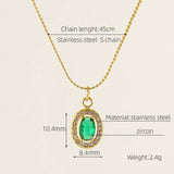 STAINLESS STEEL ZIRCON HEART PENDANT NECKLACE_CWAJE0682