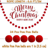 Cwmm10234_2M Christmas Felt Ball Garland 20 Decor