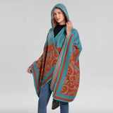 CAPE SHAWL CAPE FAUX CASHMERE HOODED CAPE_CWASC2267