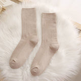 AUTUMN AND WINTER SOLID COLOR MID CALF SOCKS_CWMS0978