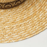 PATTERN BAND DECKED BEACH STRAW HAT_CWAH332