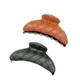 Ven Lattice Pu Leather Ethnic Hair Claw_Cwaha6379