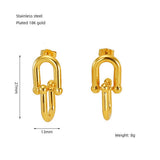 Cwaje1932_C Letter Woven Star Irregular Stud Earrings Gold