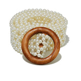 NEW SWEET PEARL STRETCH PEARL WIDE BELT_CWABE0508