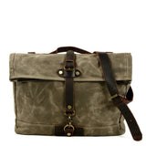 MENS OUTDOOR WAXED CANVAS SATCHEL BAG_CWAB5564