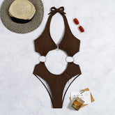 SOLID COLOR SEXY BACKLESS HOLLOW STRIPED SWIMSUIT_CWMW0300