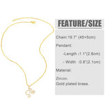 GOLD PLATED DIAMOND FLOWER PENDANT NECKLACE_CWAJE0893