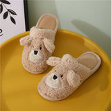 Women Cartoon Warm Bear Cotton Slippers