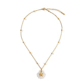 SUMMER BEACH STEEL SHELL STARFISH NECKLACE_CWMM8862