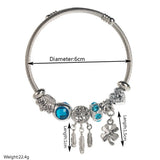 Trendy Hollow Clover Heart Titanium Bracelet_Cwmm8569