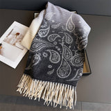 Autumn Winter Paisley Colorblock Tassel Scarf_Cwasc03274