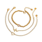 18K GOLD BOW BRACELET WITH ZIRCON SWEET STYLE_CWAJE4698