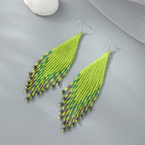 BOHEMIAN TASSELS DANGLE EARRINGS BEADED_CWAJE0754