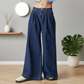 Street-Style American Wide-Leg Casual Jeans