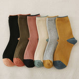 Women Solid Color Matching Socks_Cwms0295