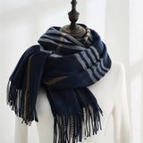 PLAID FAUX CASHMERE SCARF SWEET MID LENGTH WRAP_CWASC0190