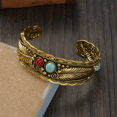 NEW RETRO OVAL TURQUOISE BRACELET FOR WOMEN_CWMM3113