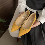 Wedge Pointed Studded Apricot Loafers