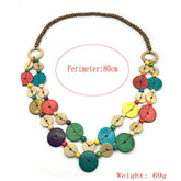 MULTI LAYERED COCONUT SHELL BEAD NECKLACE_CWMM4977