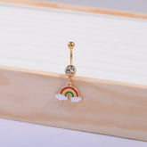 RAINBOW DANGLE BELLY RING STAINLESS STEEL CZ_CWMM9331