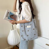 Cwab3901_Corduroy Bear Print Single Shoulder Underarm Bag