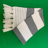 STRIPED COTTON TASSEL TURKISH BEACH TOWEL_CWMM7663
