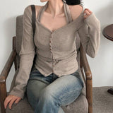 Two Sexy Fake Items With Solid U-Neck Necklaces