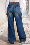 Straight-Leg Wide-Leg Pleated Baggy Jeans