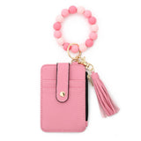 PATTERN PU CARD HOLDER WITH SILICONE BEAD CHAIN_CWAB4966